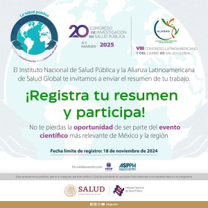 20 Congreso de Investigación en Salud Pública: fecha límite de registro: 18/11